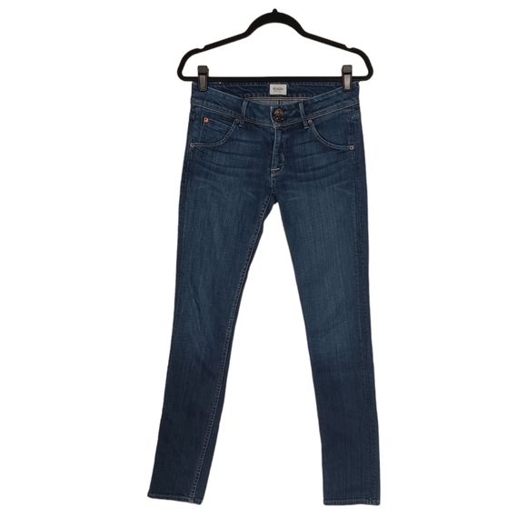 HUDSON Collin Skinny Button Flap Dark Medium Blue Denim Jeans 27 - Picture 2 of 10